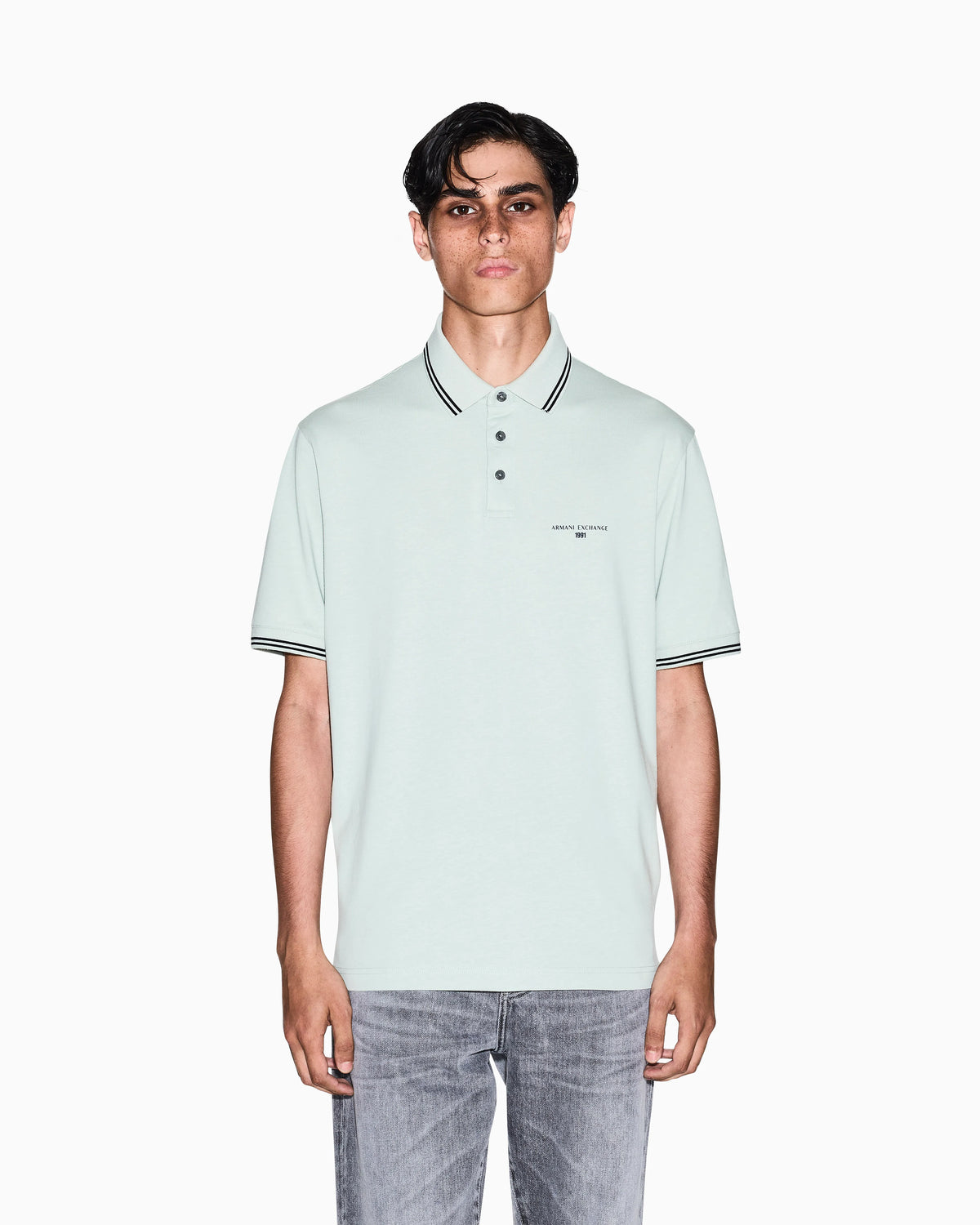 Regular fit cotton jersey polo shirt