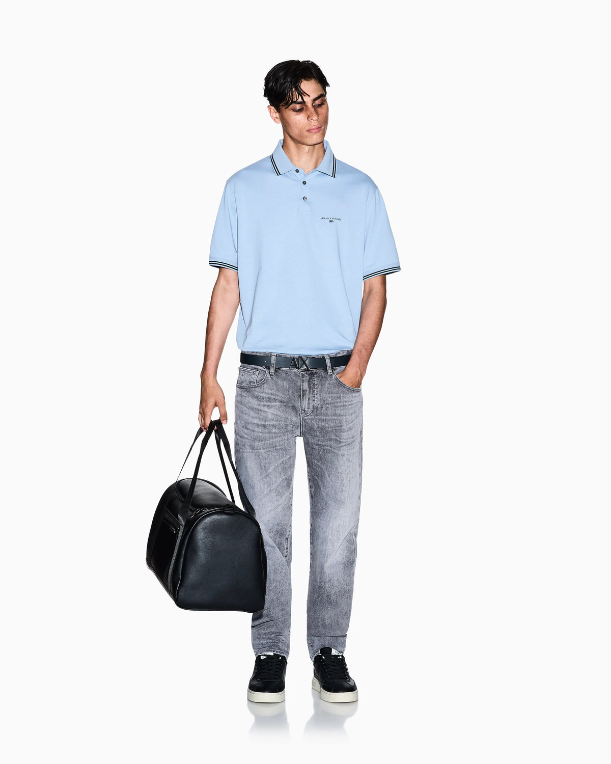 Regular fit cotton jersey polo shirt
