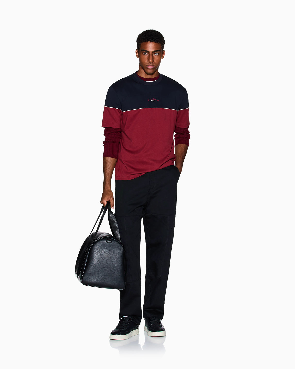 Regular fit two-tone T-shirt