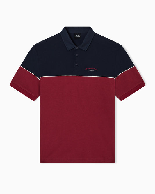Regular fit two-tone polo