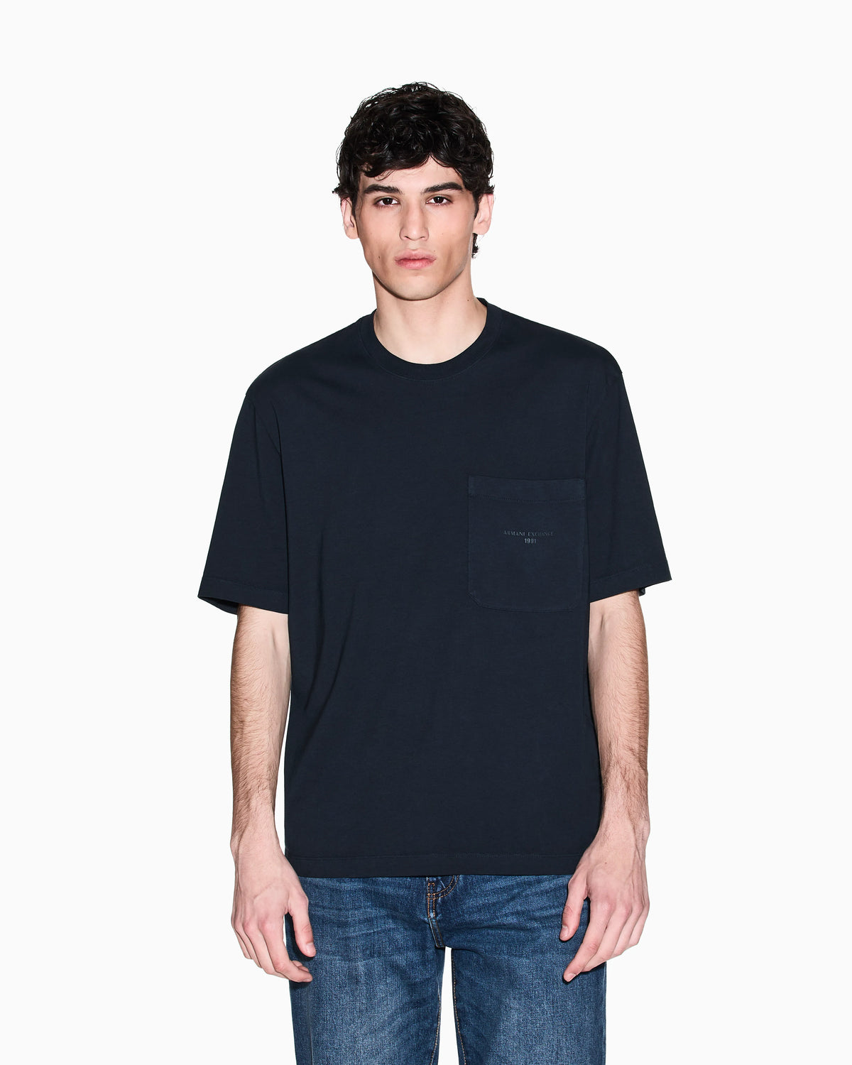 Used-effect cotton T-shirt