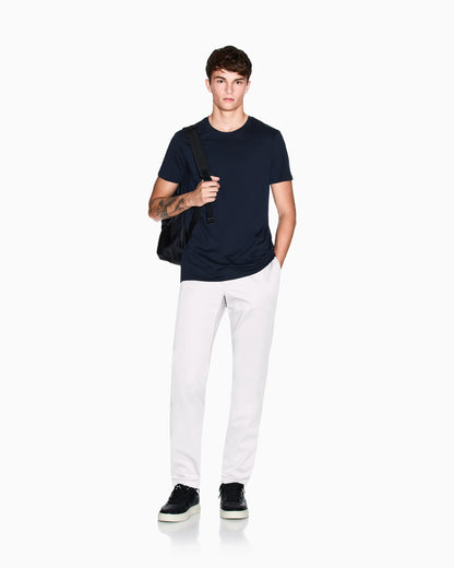 Straight-leg chinos in stretch cotton satin Essential
