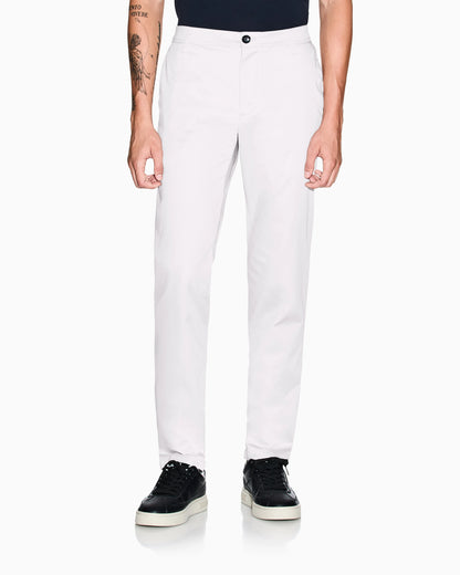 Straight-leg chinos in stretch cotton satin Essential