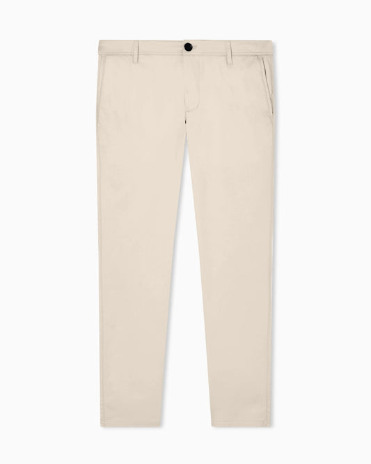 Straight-leg chinos in stretch cotton satin Essential