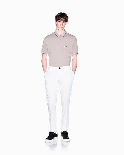 Straight-leg chinos in stretch cotton satin Essential