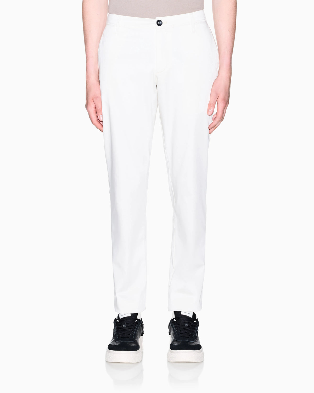 Straight-leg chinos in stretch cotton satin Essential