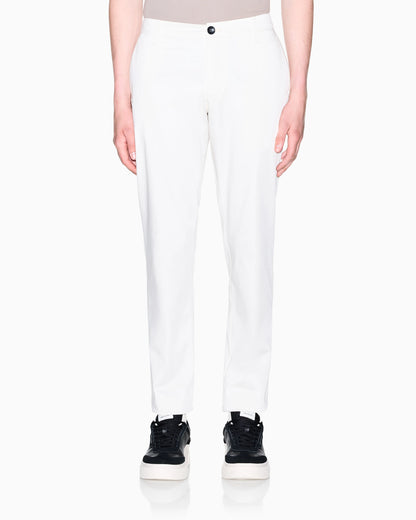Straight-leg chinos in stretch cotton satin Essential