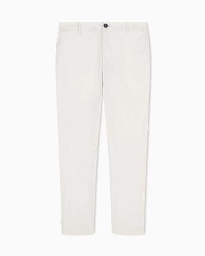 Straight-leg chinos in stretch cotton satin Essential