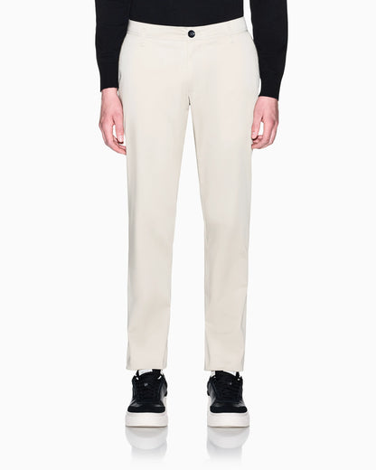 Straight-leg chinos in stretch cotton satin Essential