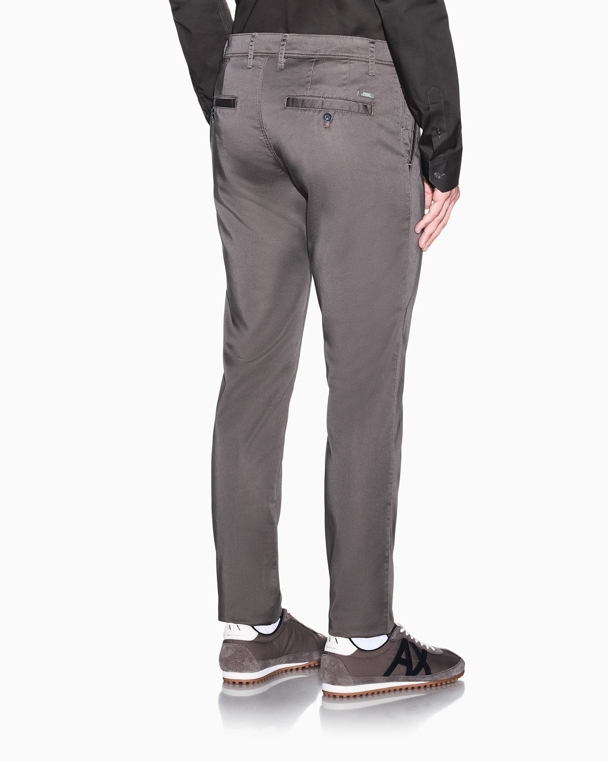 Straight-leg chinos in stretch cotton satin Essential