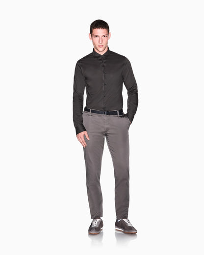 Straight-leg chinos in stretch cotton satin Essential