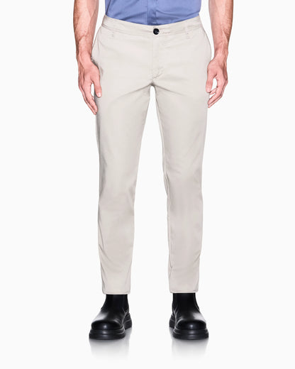Straight-leg chinos in stretch cotton satin Essential