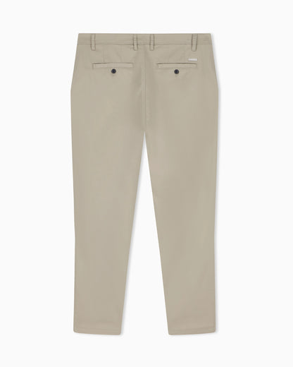 Straight-leg chinos in stretch cotton satin Essential
