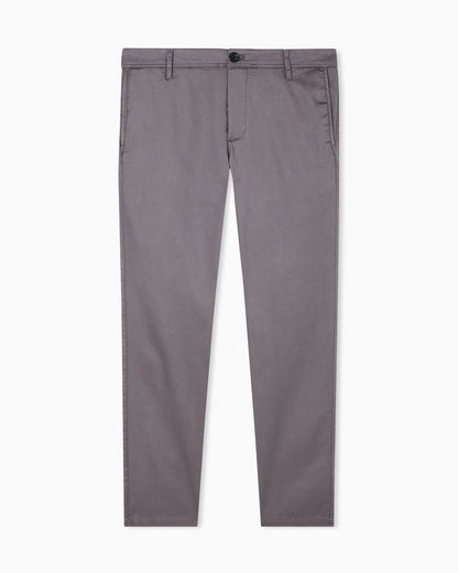 Straight-leg chinos in stretch cotton satin Essential