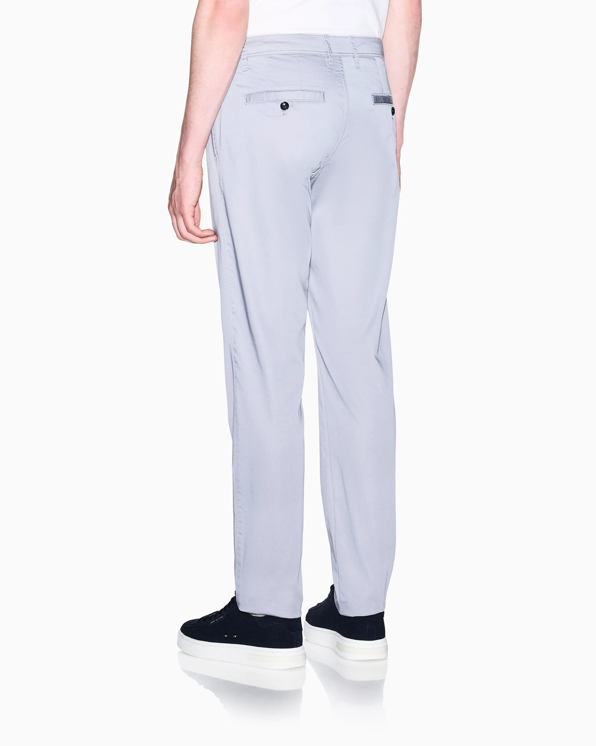 Straight-leg chinos in stretch cotton satin Essential