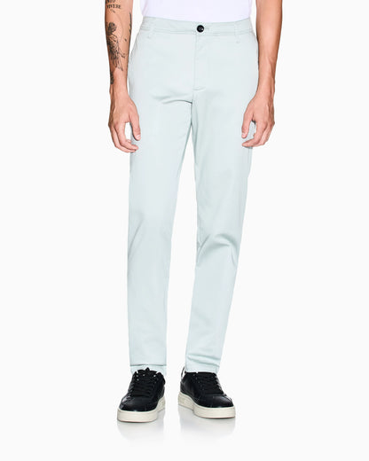 Straight-leg chinos in stretch cotton satin Essential