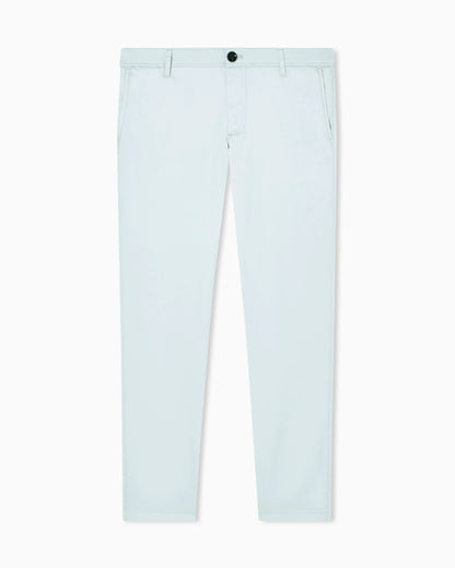 Straight-leg chinos in stretch cotton satin Essential