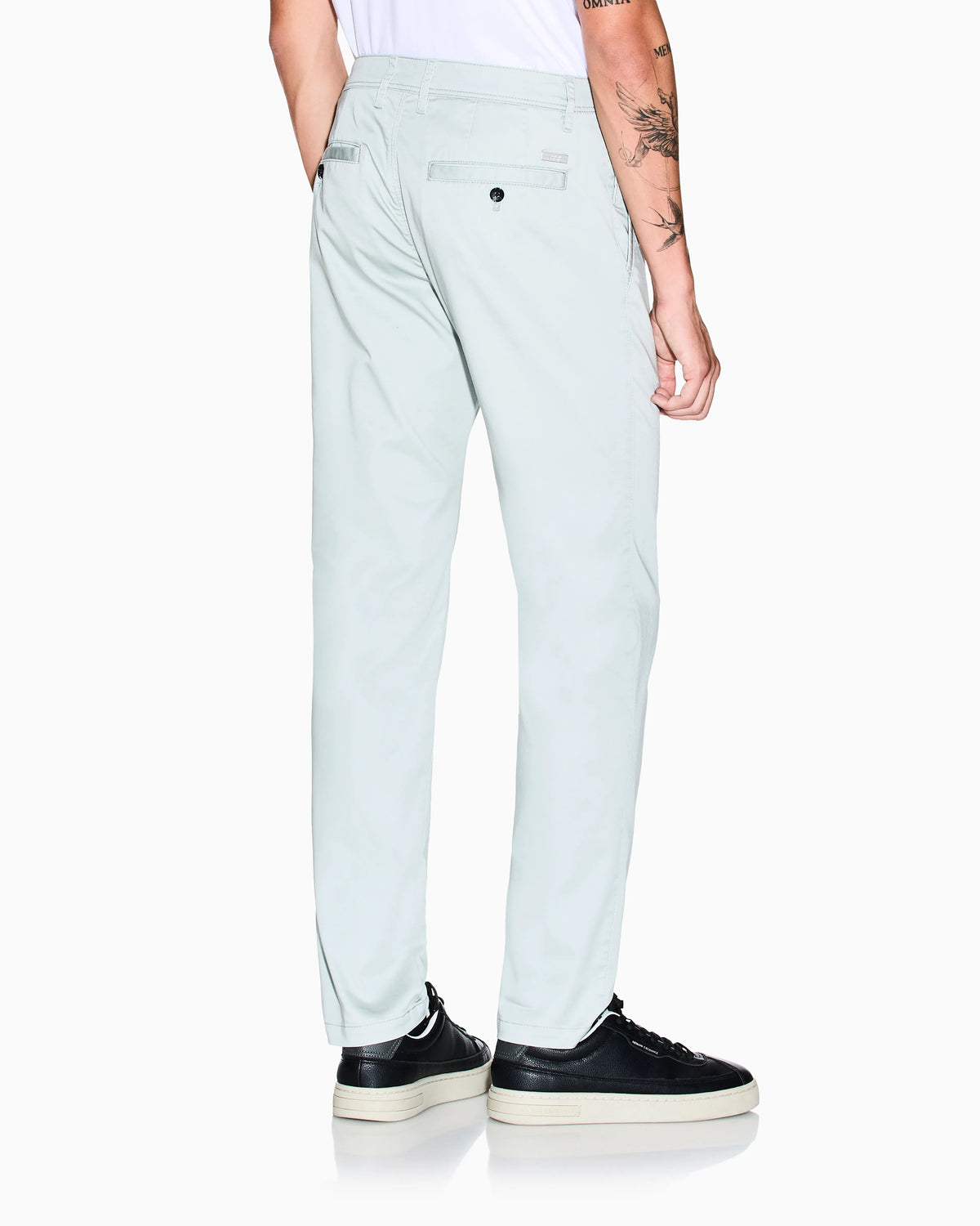 Straight-leg chinos in stretch cotton satin Essential