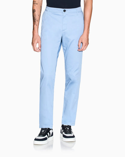 Straight-leg chinos in stretch cotton satin Essential