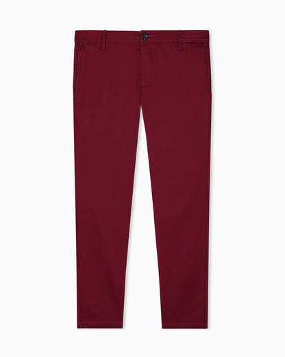 Straight-leg chinos in stretch cotton satin Essential