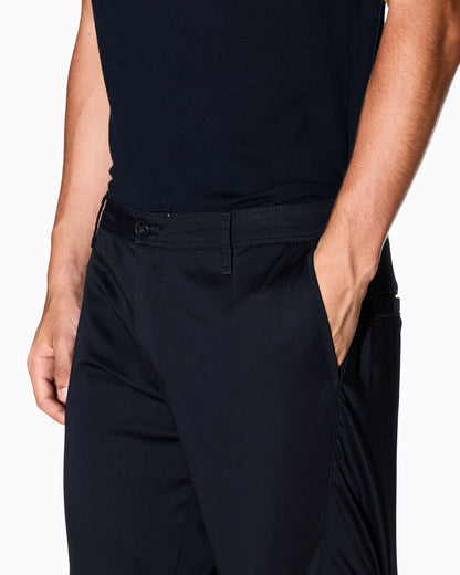 Straight-leg chinos in stretch cotton satin Essential
