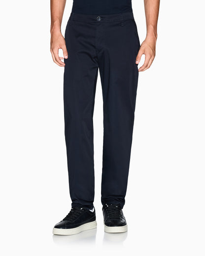 Straight-leg chinos in stretch cotton satin Essential