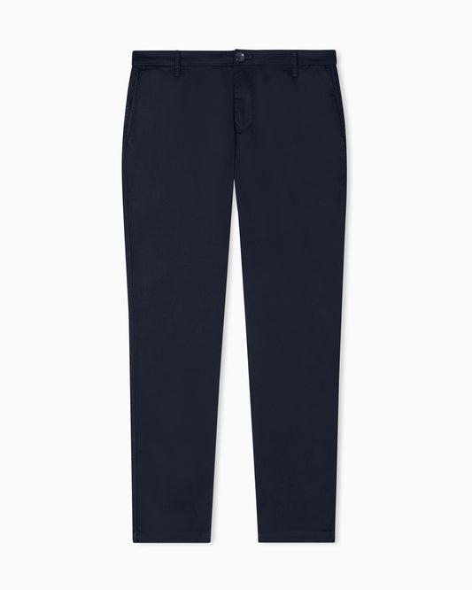 Straight-leg chinos in stretch cotton satin Essential