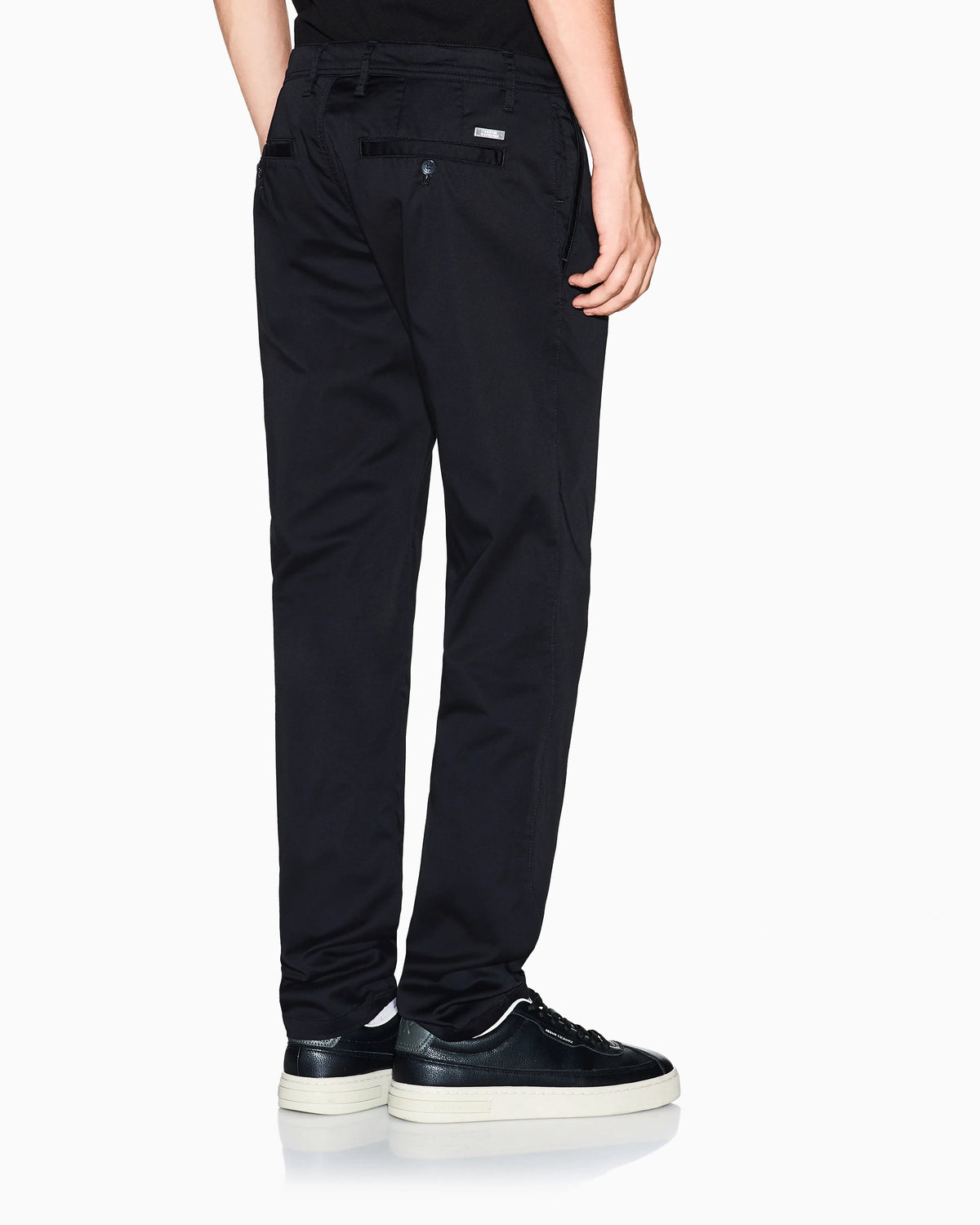 Straight-leg chinos in stretch cotton satin Essential