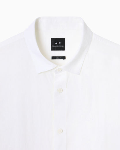 Button-up shirt in linen with classic collar