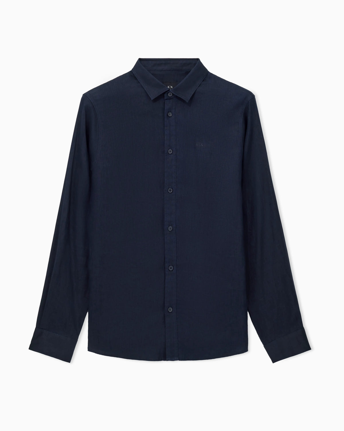 Button-up shirt in linen with classic collar