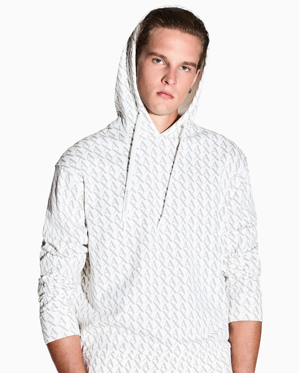 Logo hoodie in cotton French terry