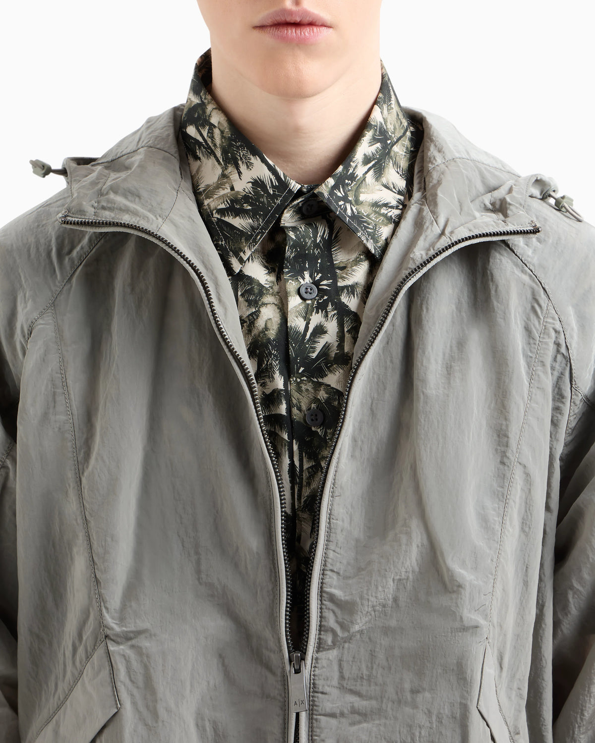 Regular fit palm tree patterned shirt