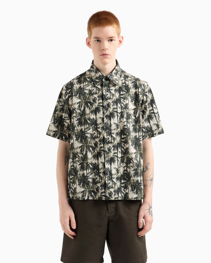 Regular fit palm tree patterned shirt