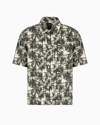 Regular fit palm tree patterned shirt