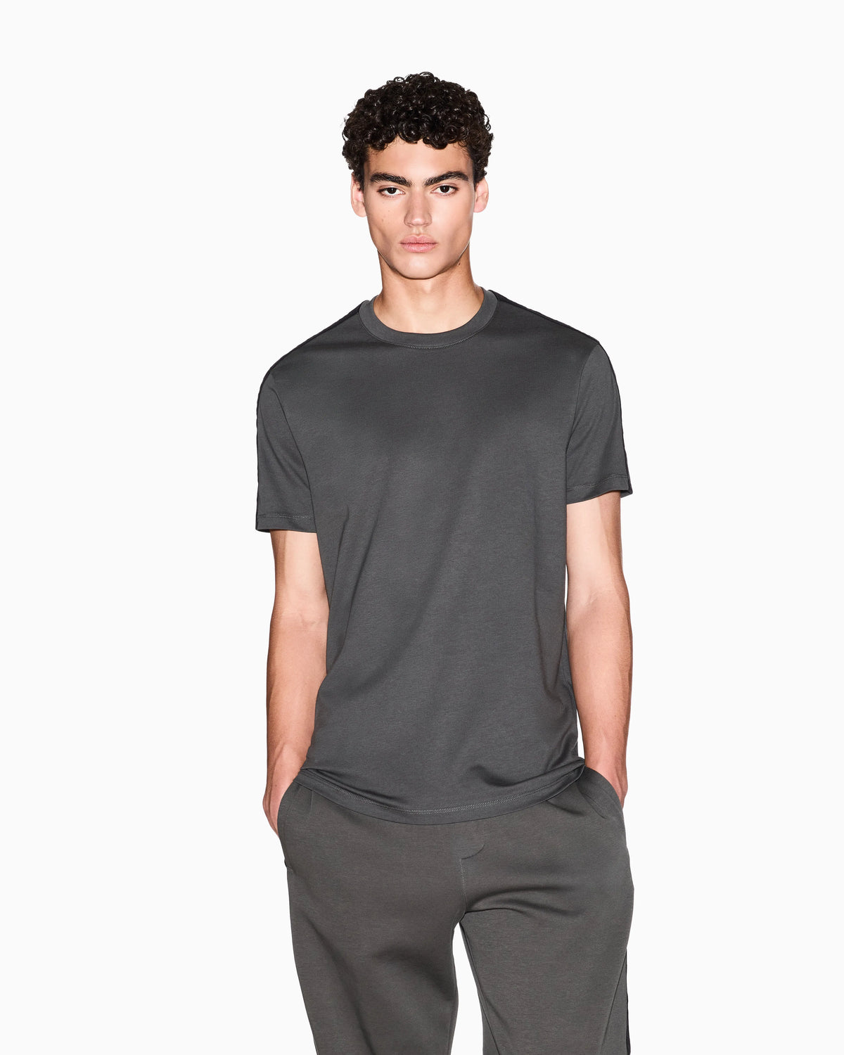 Regular fit cotton t-shirt with embossed logo Essential