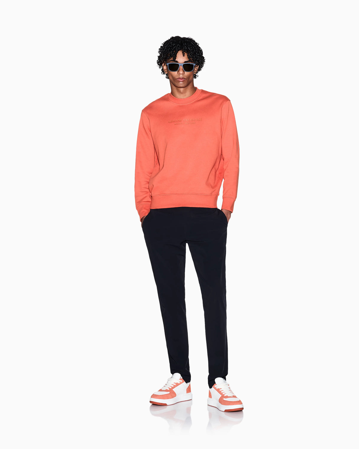 Crewneck sweatshirt with tone logo
