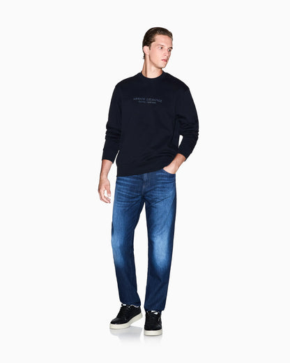 Crewneck sweatshirt with tone logo
