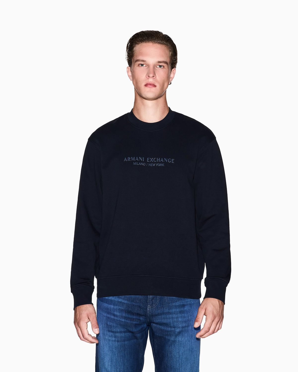Crewneck sweatshirt with tone logo