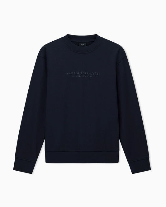 Crewneck sweatshirt with tone logo