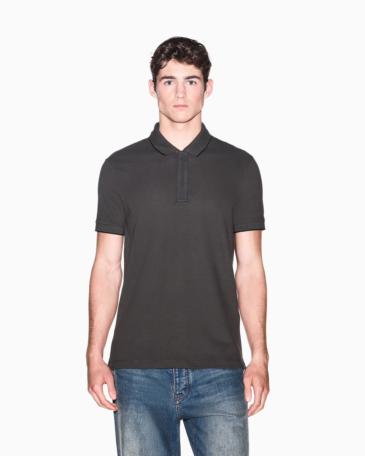 slim fit polo shirt in cotton piqué
