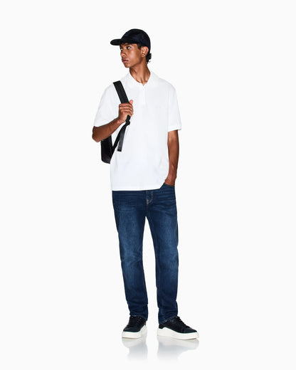 Regular fit polo in cotton pique with logo