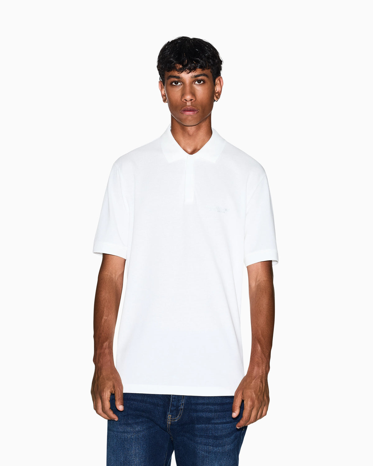 Regular fit polo in cotton pique with logo