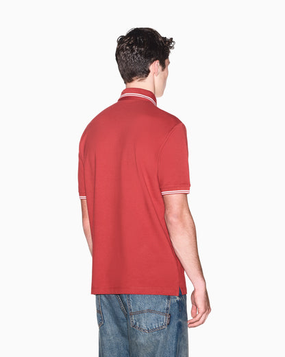 regular fit polo shirt in stretch cotton piquet