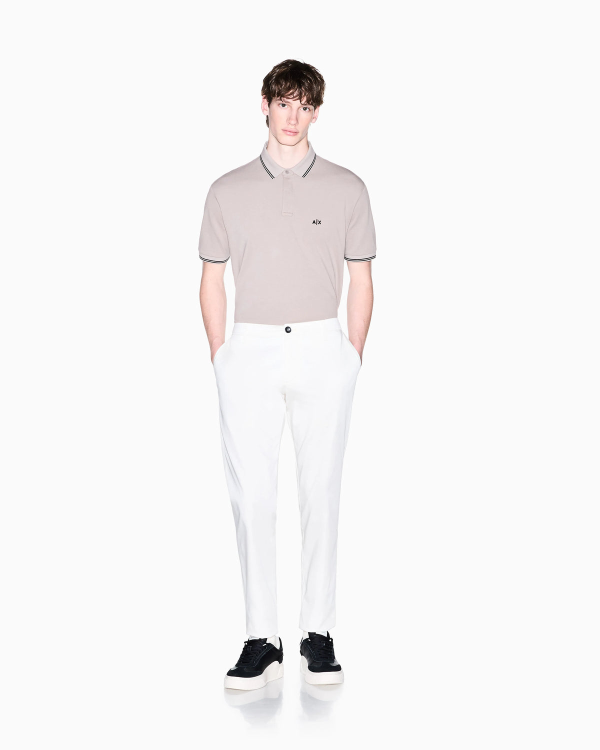 regular fit polo shirt in stretch cotton piquet