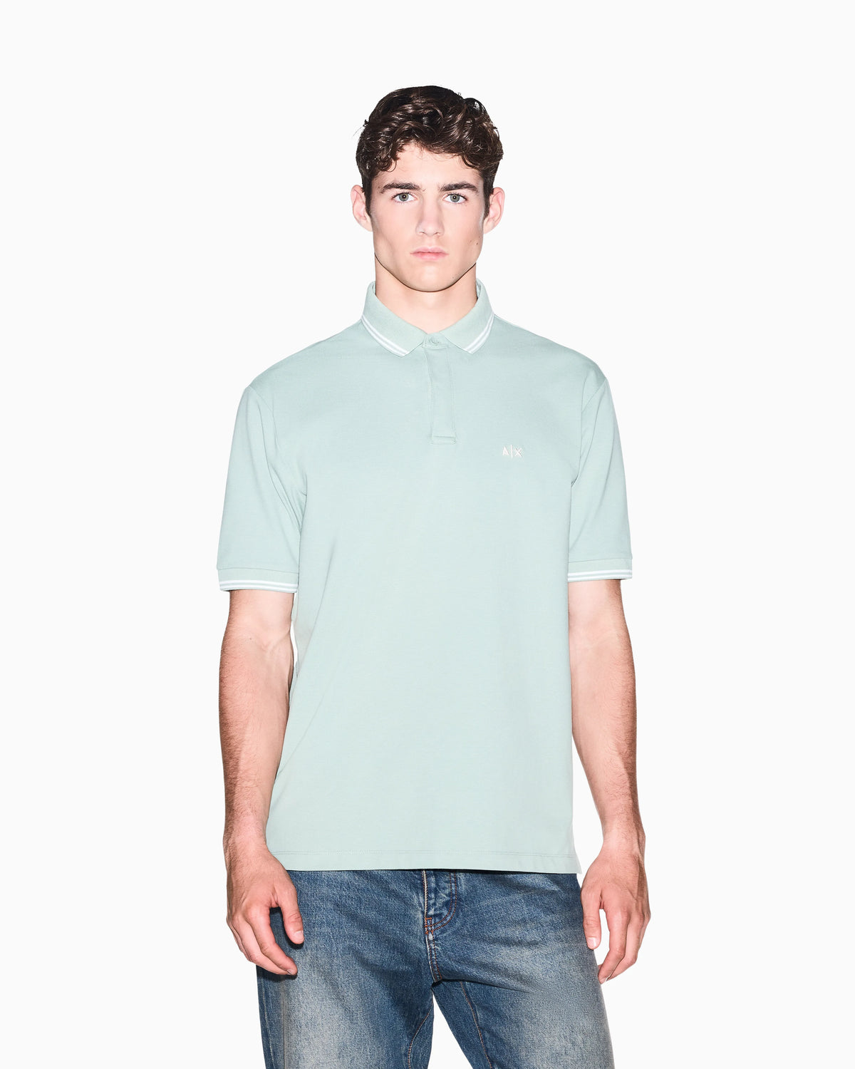regular fit polo shirt in stretch cotton piquet