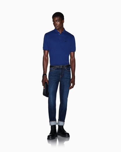 regular fit polo shirt in stretch cotton piquet