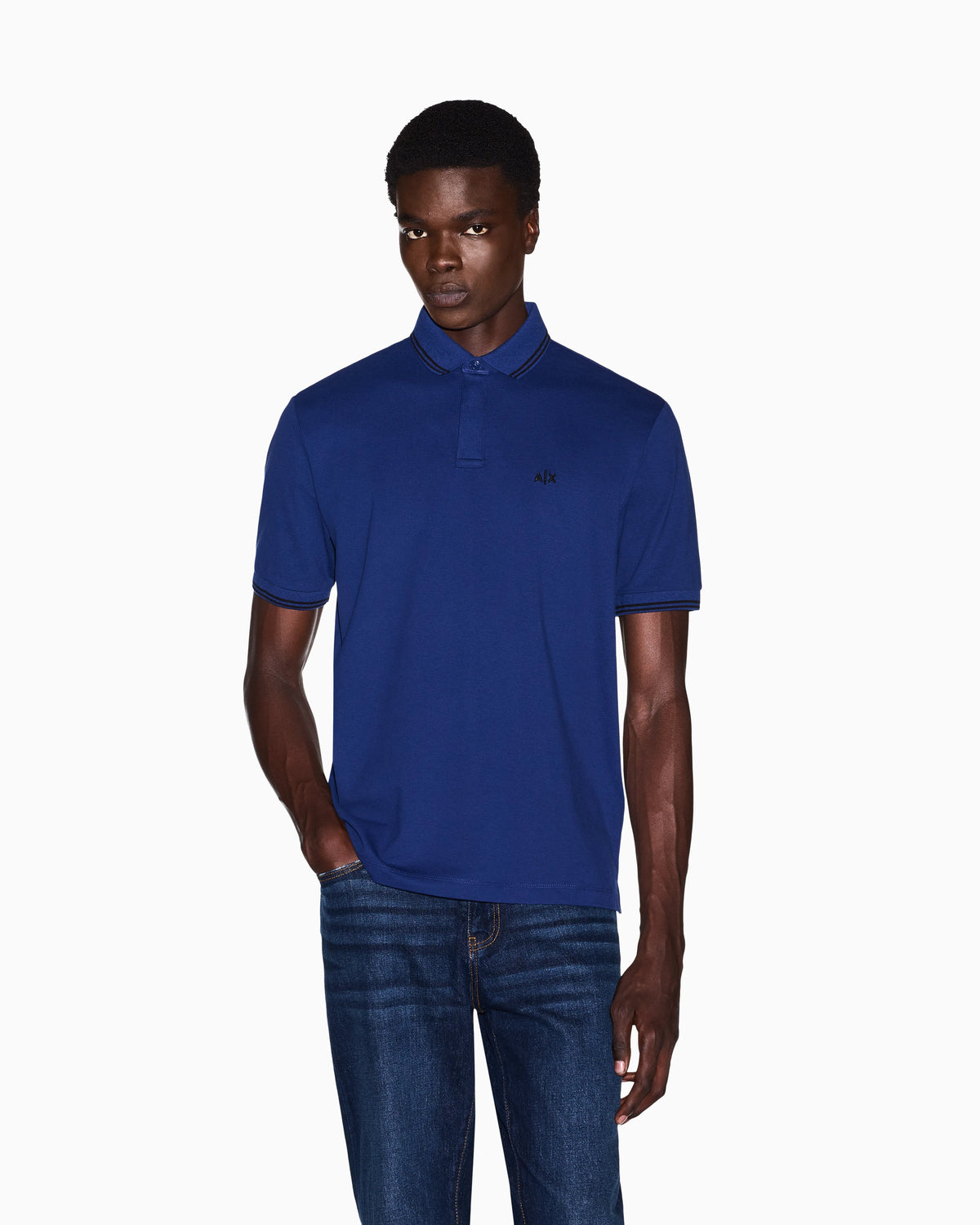 regular fit polo shirt in stretch cotton piquet