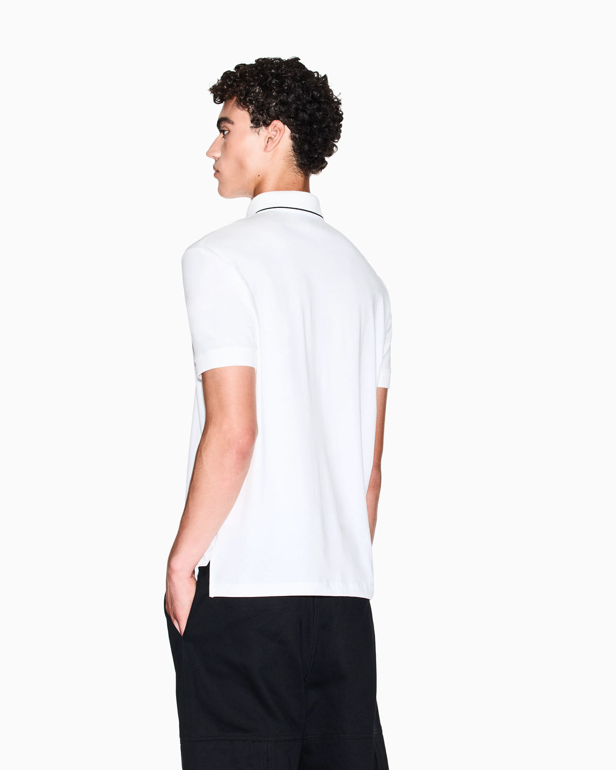 Slim-fit stretch cotton jersey polo shirt Essential
