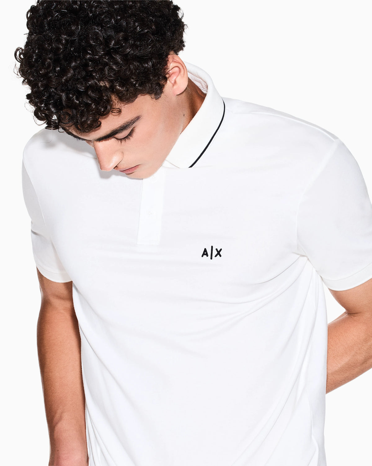 Slim-fit stretch cotton jersey polo shirt Essential
