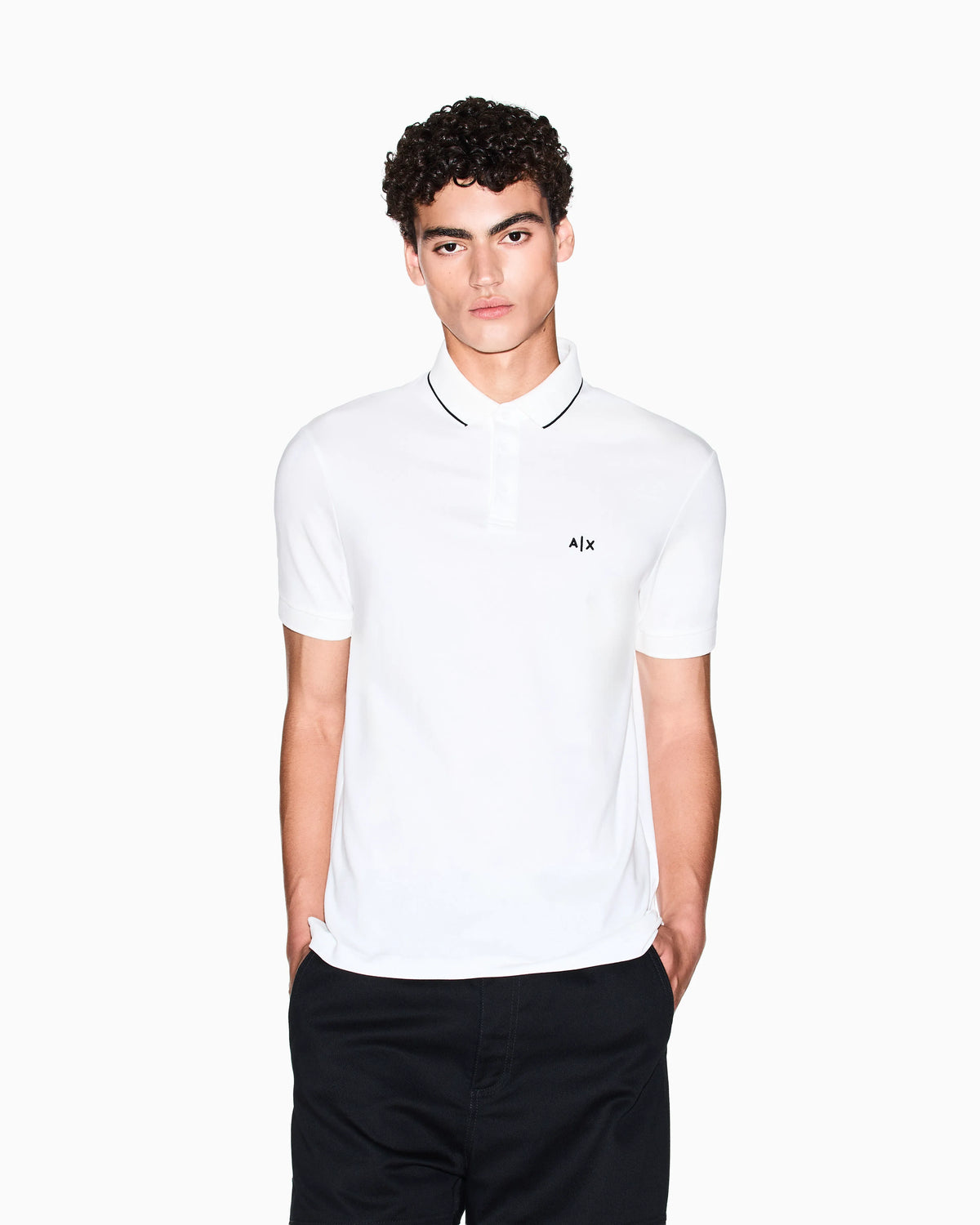 Slim-fit stretch cotton jersey polo shirt Essential